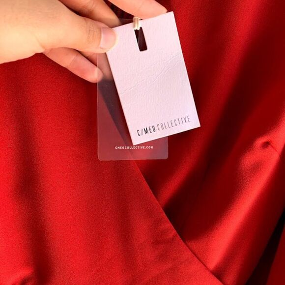 Kimono Wrap Red Gown - Picture 6 of 11